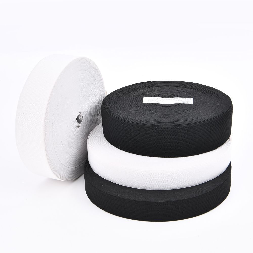 Wholesale Factory Elastic Tape Custom Polyester Latex Knitted Elastic Webbing Tape