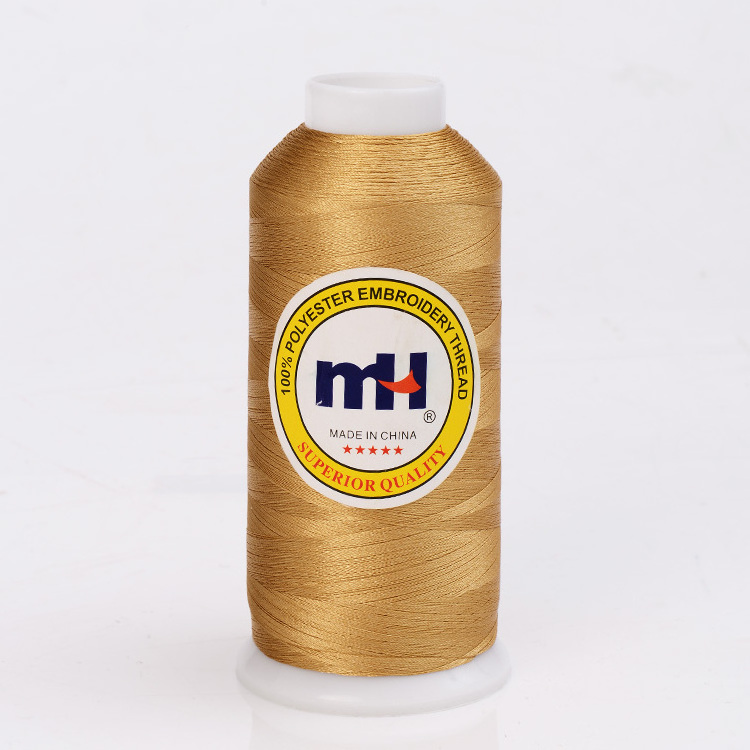 Wholesale Factory Silk Embroidery Thread 120D/2 Gold 100% Polyester Embroidery Thread