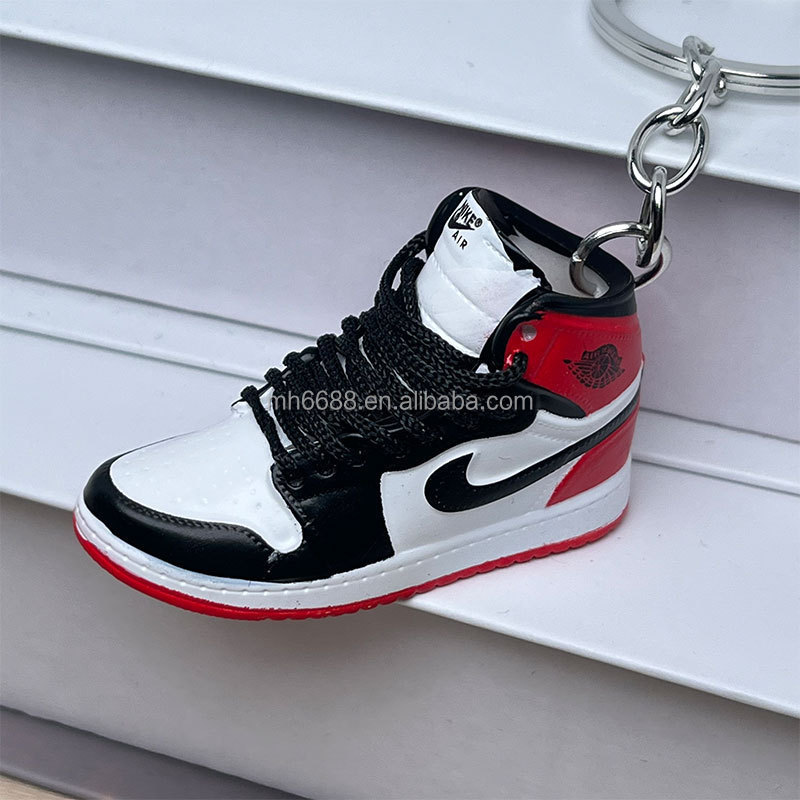 Hot-selling 3D Cute Skateboard Shoes Keychain Schoolbag Pendant PVC Backpack Accessories Mini Sneakers