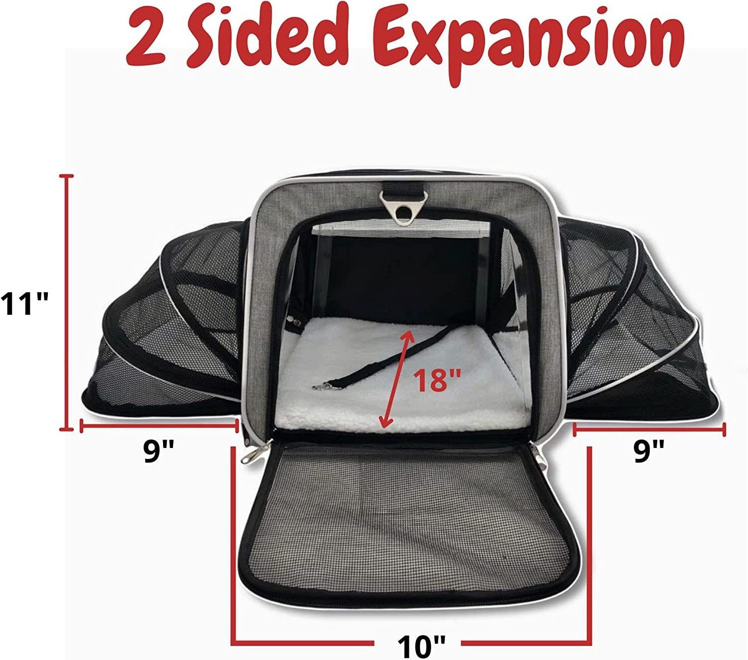 Airline Approved Expandable Premium Pet Carrier on Wheels- Two Sided Expandable Rolling Carrier- Designed for Dogs & Cats