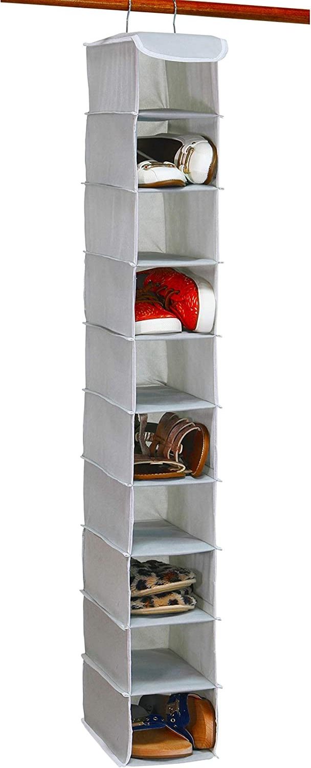 2023 Customization Simple Houseware 10 Shelves Hanging Shoes Organizer Holder for Closet