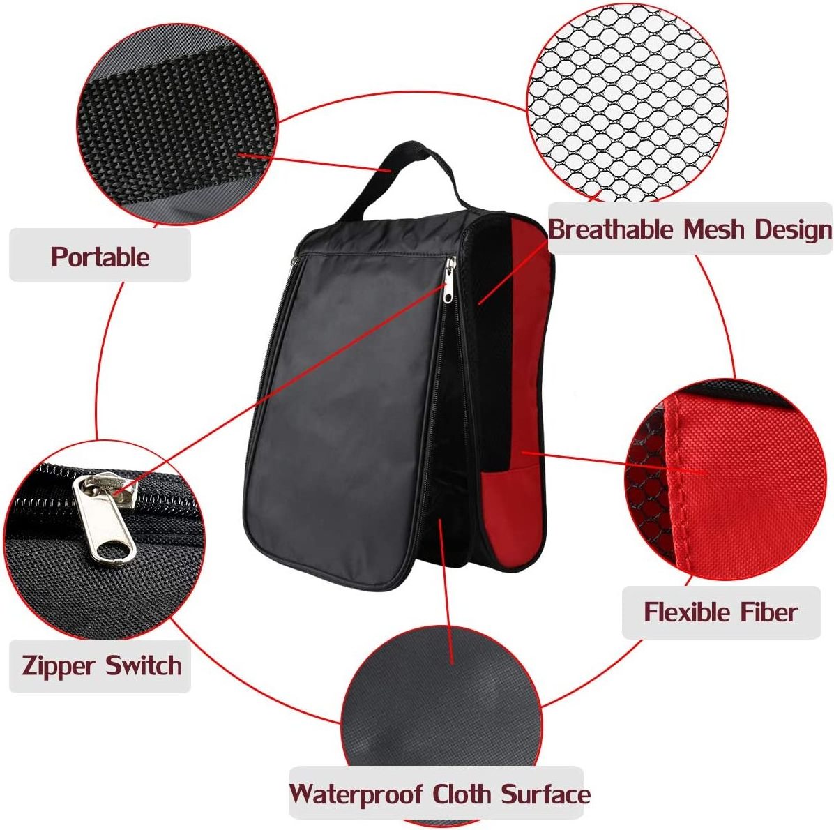 2023 Customization Outdoor Golf Shoes Bags Travel Shoes Bags Zippered Sport Shoes Bag