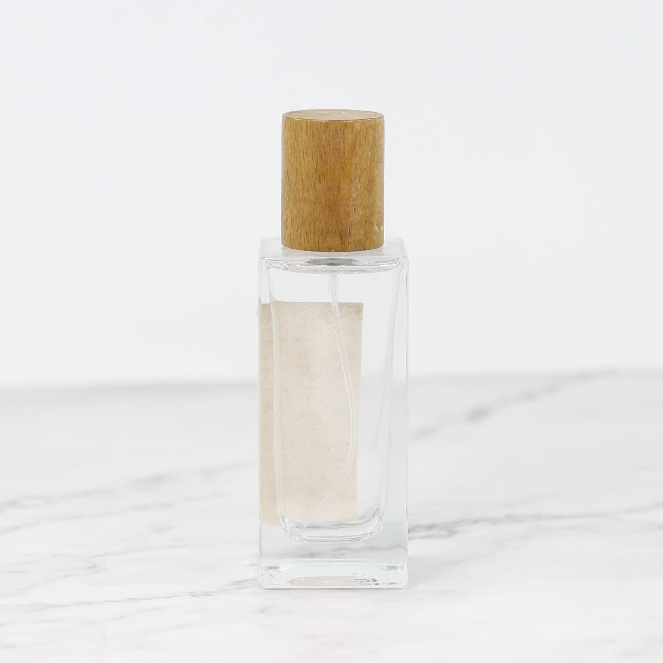 Perfume Bottle Manufacturer 50ml 100ml Fragrance Rectangle Glass Bottles with Wooden Cap