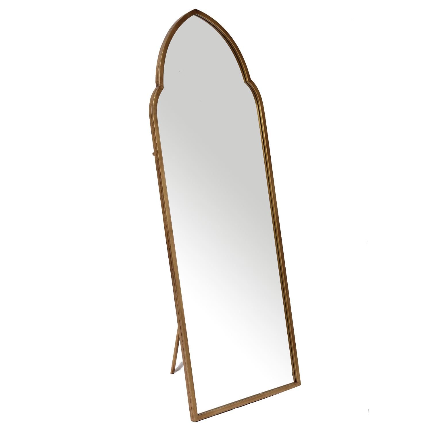 Best Sale Nordic Design Home Decoration Floor Standing Bronze Metal Frame Mirror