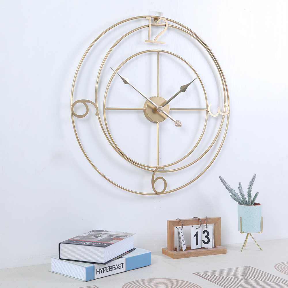 Custom Living room Restaurant Bedroom Decorative Large Metal Round Wall Clock