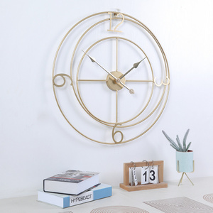 Custom Living room Restaurant Bedroom Decorative Large Metal Round Wall Clock