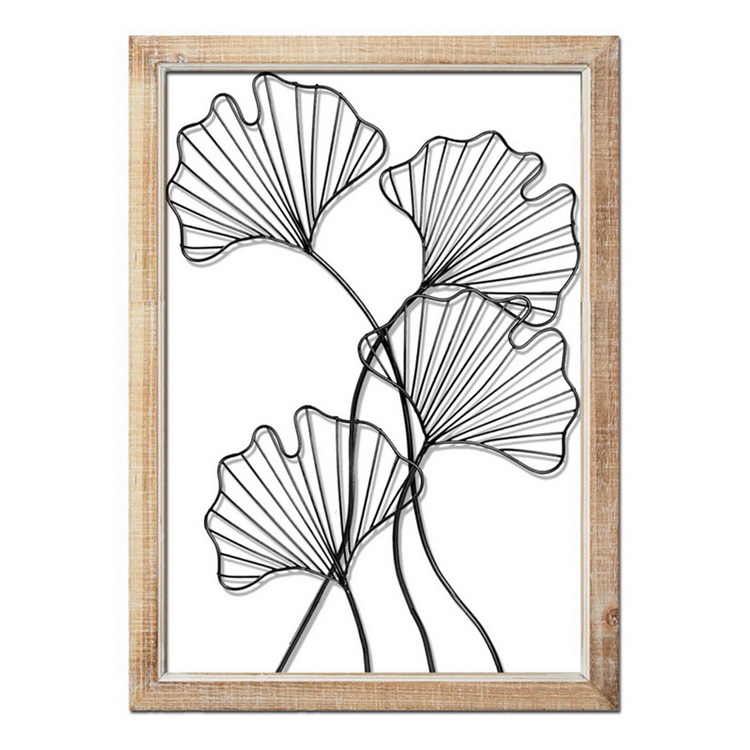 Personalized Natural Wooden Frame Home Decoration Art Metal  Wall  Decor