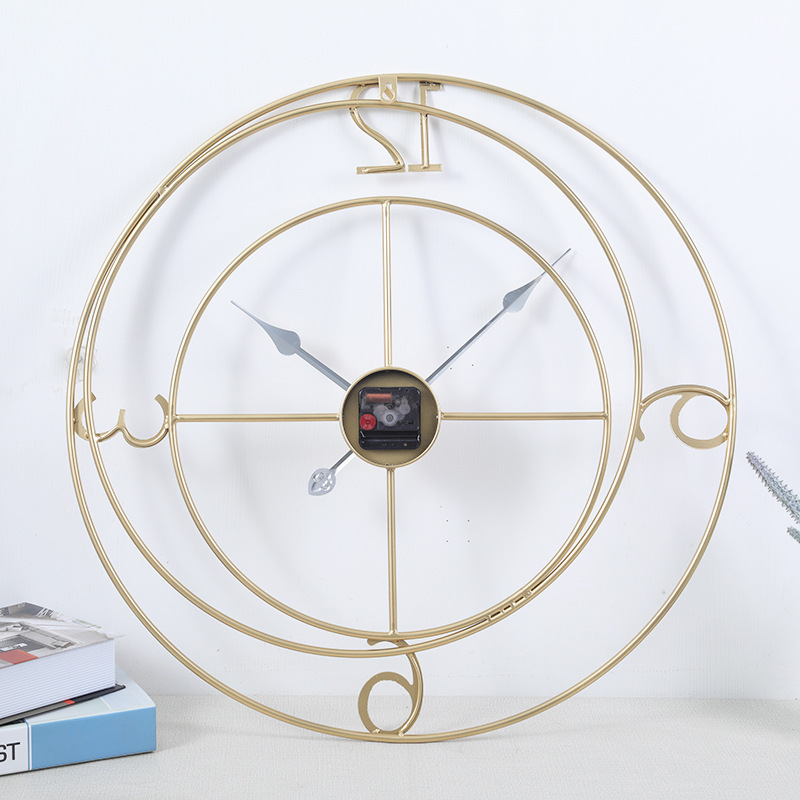 Custom Living room Restaurant Bedroom Decorative Large Metal Round Wall Clock