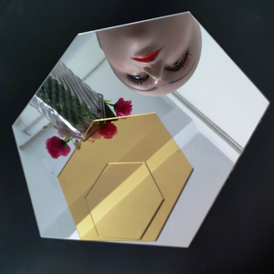 PK 12 pk 24 DIY Gold hexagon acrylic wall mirror for decoration