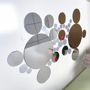 DIY set of 36pcs circle home Decoration Wall Mirror Stickers with self-adhesive backed