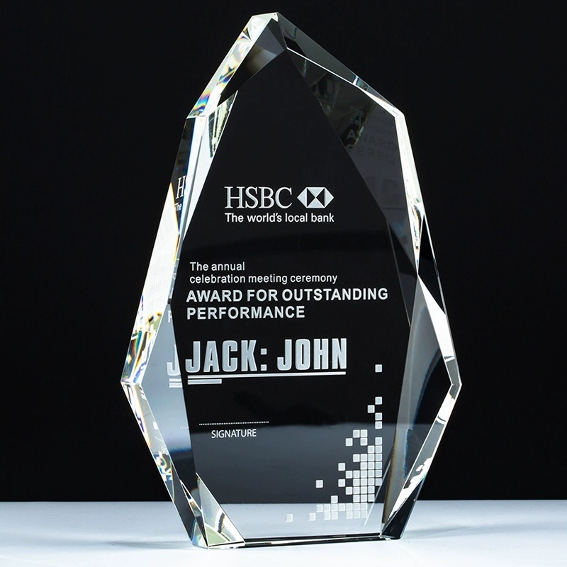 personalized Crystal plaque Award Trophies MH-NJ0386