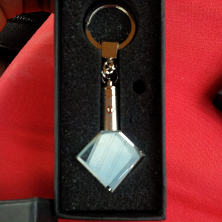 Diamond shape crystal key ring custom crystal keychain MH-YS0385