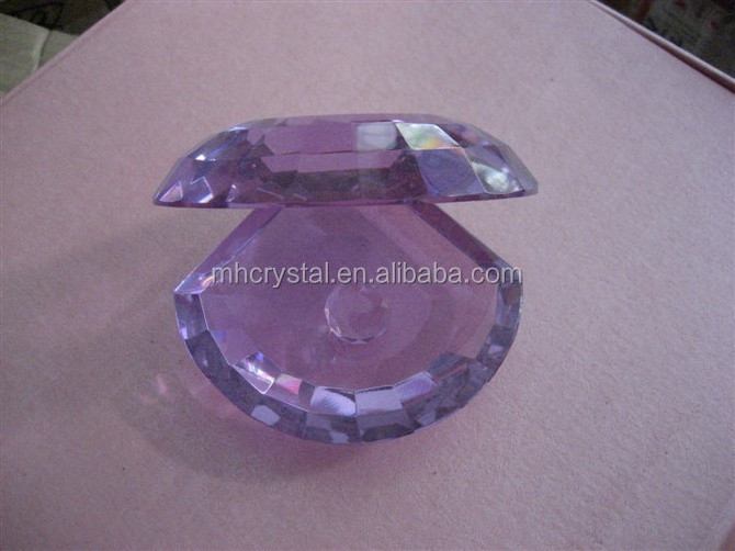 Purple Crystal Shell figurine with Faceted ball MH-D0194