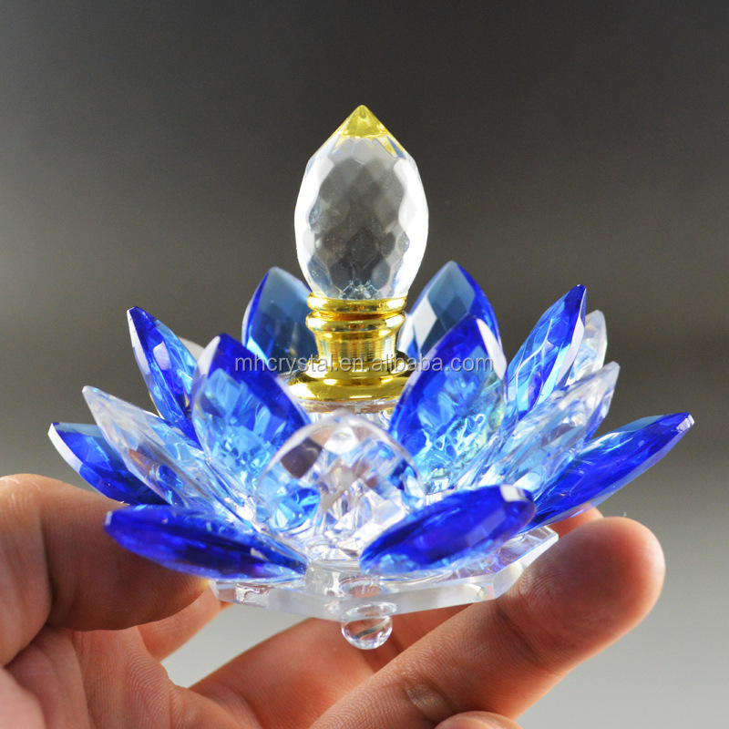 Blue lotus Flower Crystal perfume bottle MH-X0816