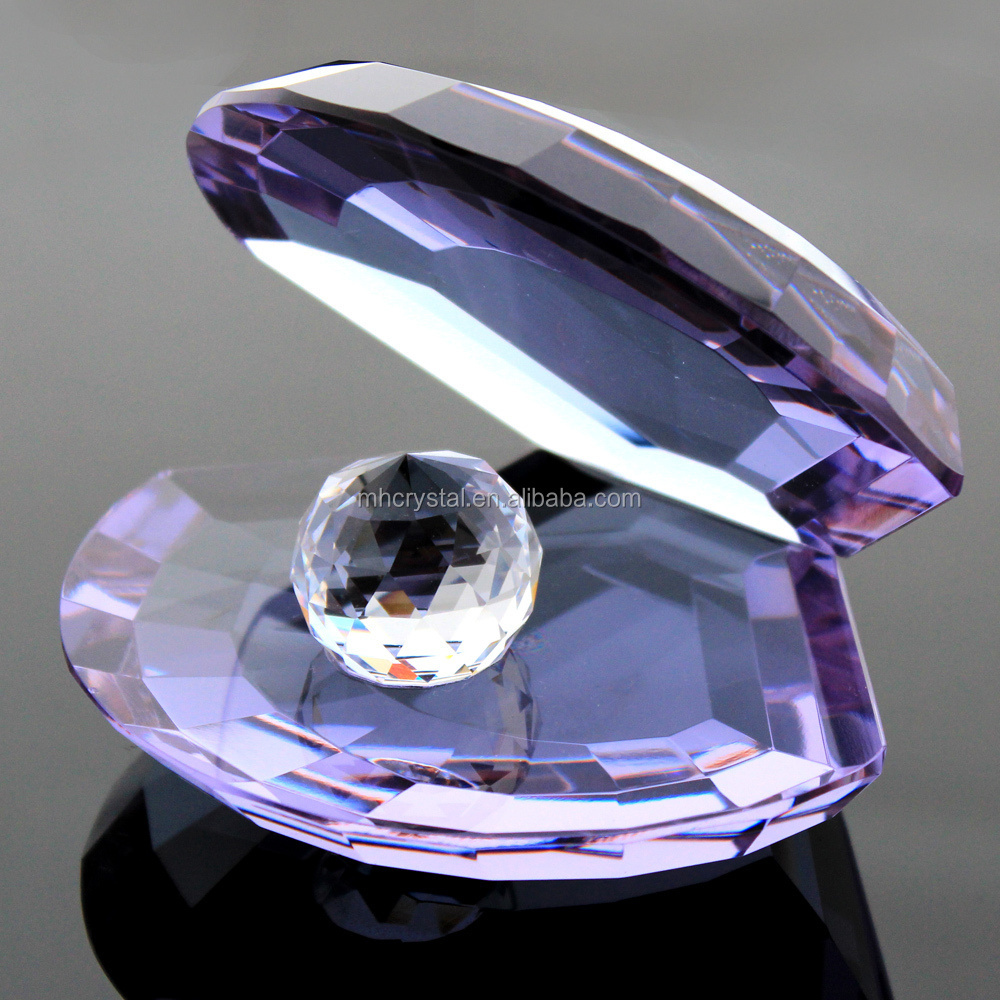 Purple Crystal Shell figurine with Faceted ball MH-D0194