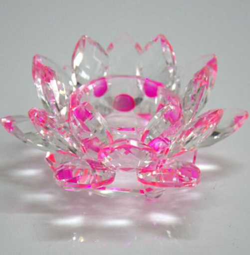 Pink Crystal Lotus flower tealight Candle Holder MH-Z0155