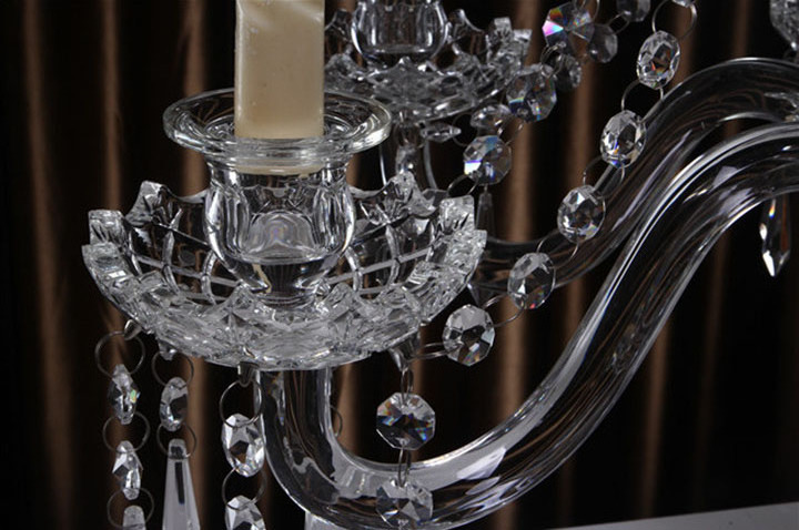 6  arms crystal candelabra with a flower bowl candle holder centerpieces MH-1842