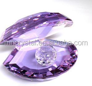 Purple Crystal Shell figurine with Faceted ball MH-D0194