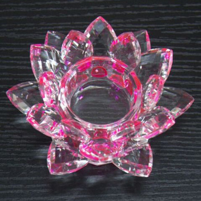 Pink Crystal Lotus flower tealight Candle Holder MH-Z0155