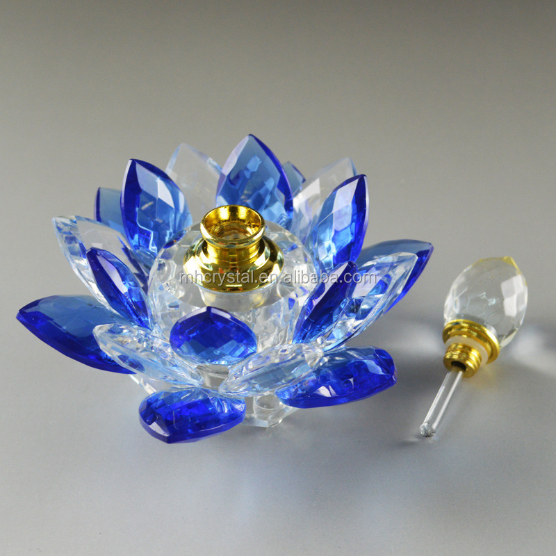 Blue lotus Flower Crystal perfume bottle MH-X0816