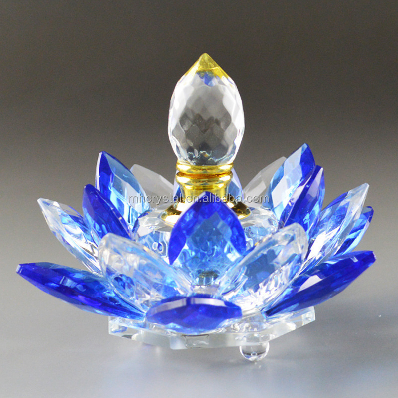 Blue lotus Flower Crystal perfume bottle MH-X0816