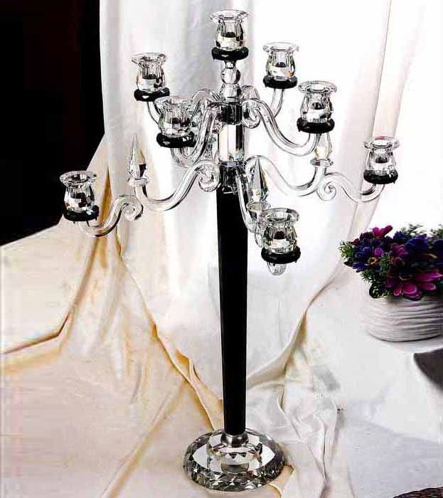 9 arms table wedding table centerpieces black crystal candelabra for weddings MH-1623