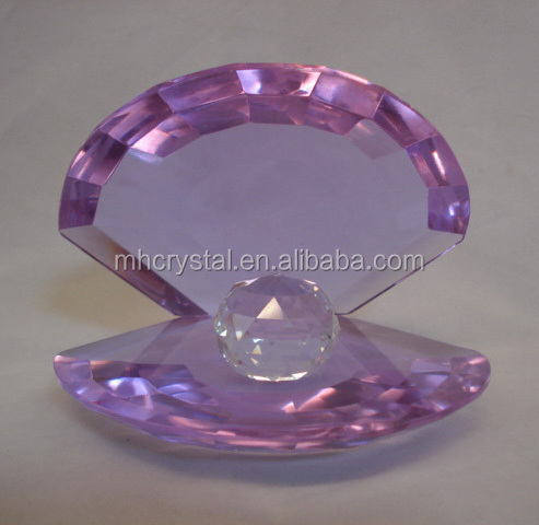 Purple Crystal Shell figurine with Faceted ball MH-D0194