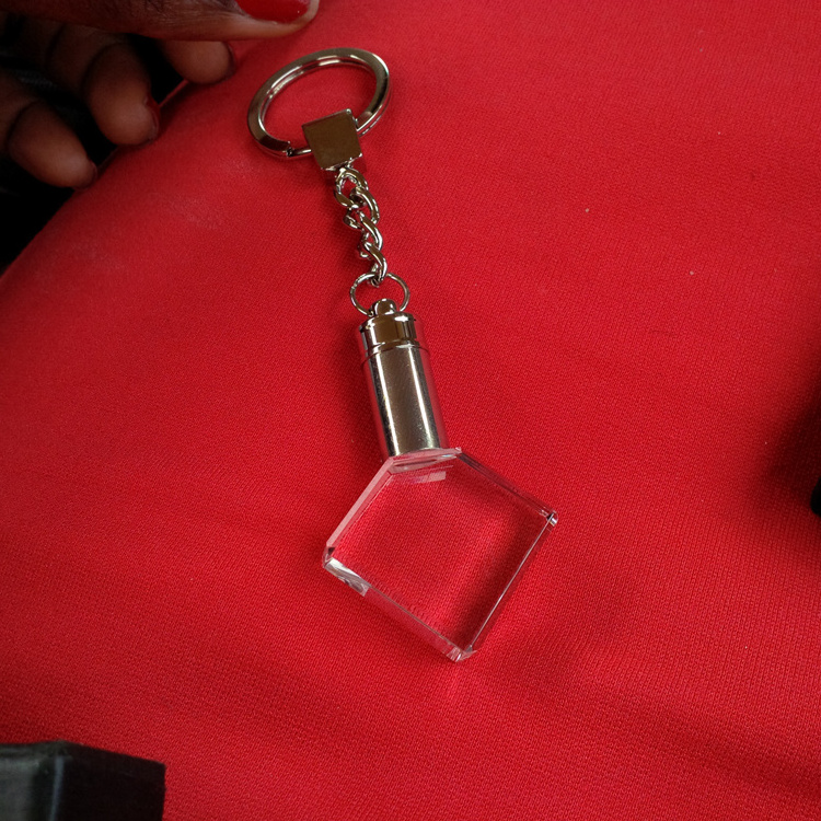 Diamond shape crystal key ring custom crystal keychain MH-YS0385