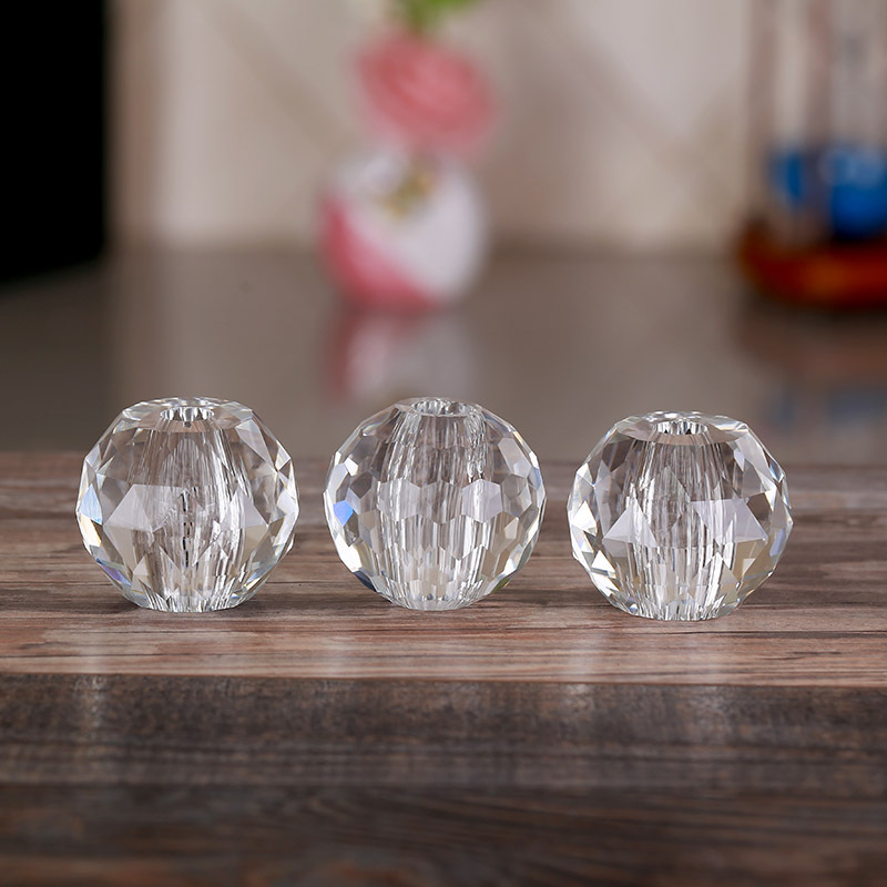 Solid faceted Crystal Glass sphere Ball with hole for table lamp MH-Q0220