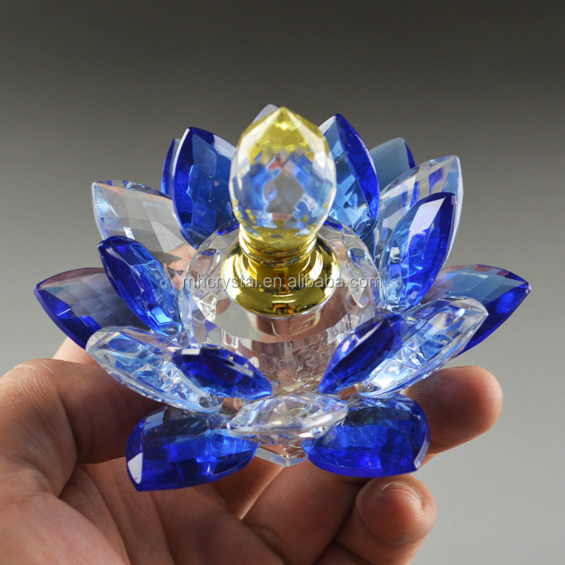 Blue lotus Flower Crystal perfume bottle MH-X0816