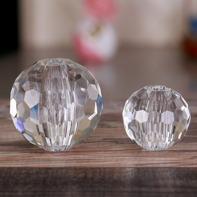 Solid faceted Crystal Glass sphere Ball with hole for table lamp MH-Q0220