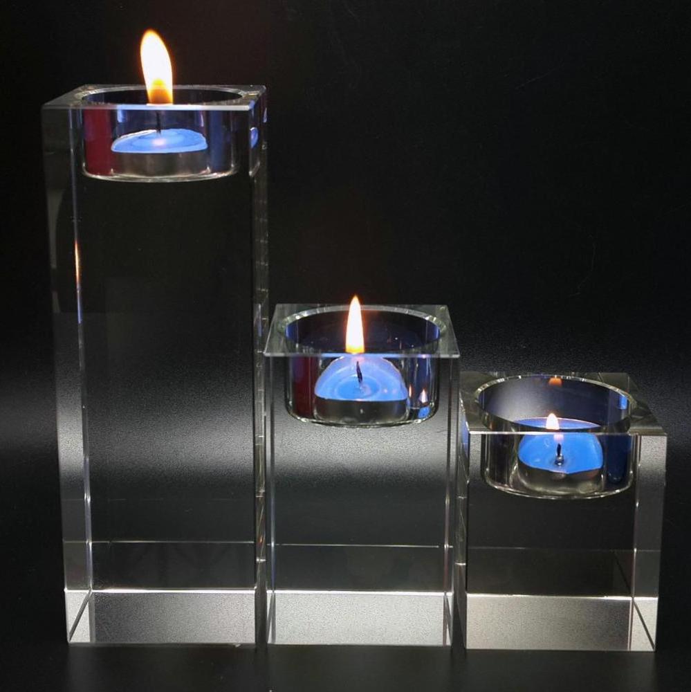 Clear crystal block crystal Tealight candle Holder MH-Z0116