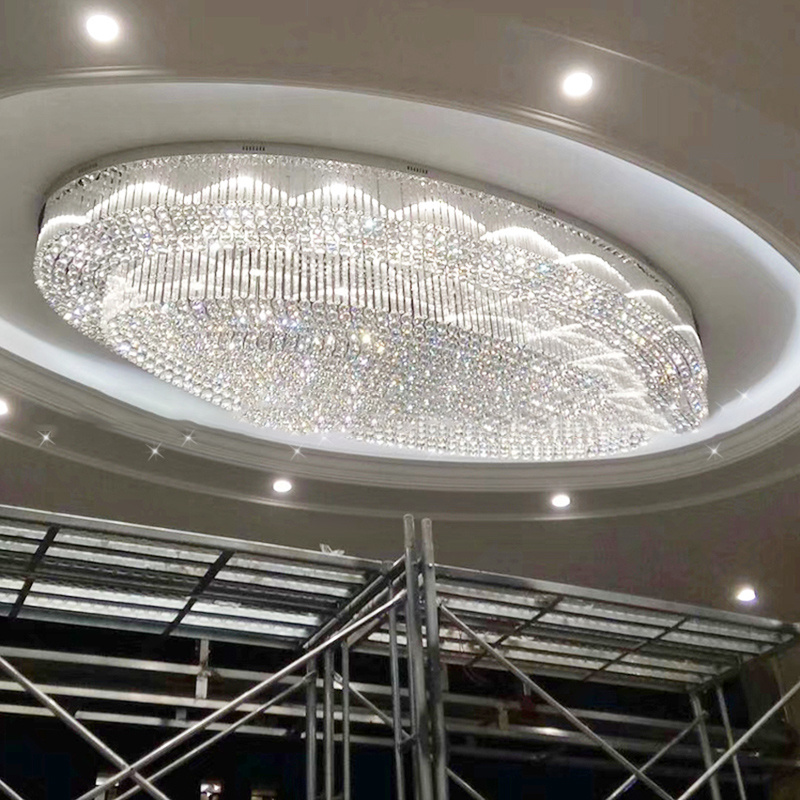 Chrome Crystal Chandelier Big Ceiling light Mounted Chandelier Modern Led Lighting Fixtures Made In China New 2020 Product