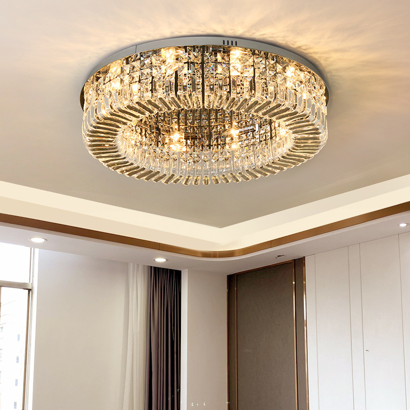 Modern Luxury K9 Crystal Chandelier European Style Gold Ceiling Light Unique Shape Lighting for Dining Bedroom Office Villa