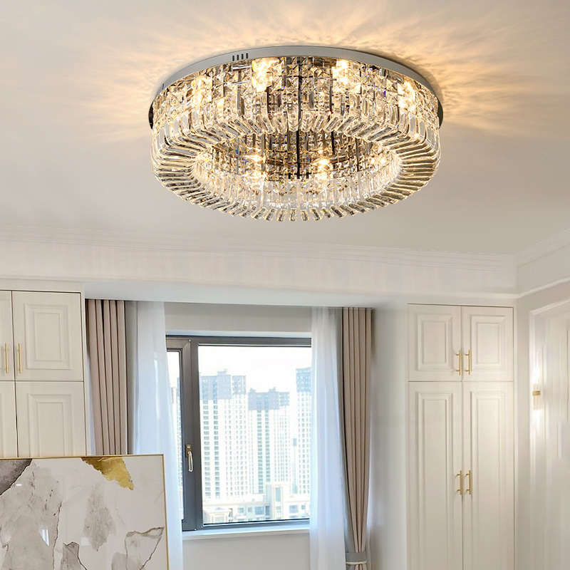 Modern Luxury K9 Crystal Chandelier European Style Gold Ceiling Light Unique Shape Lighting for Dining Bedroom Office Villa