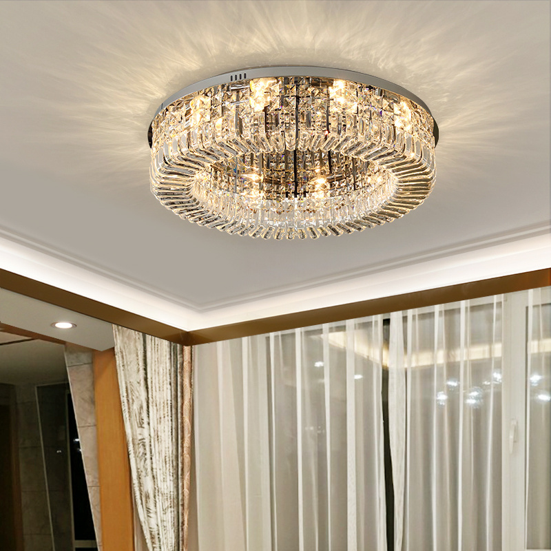 Modern Luxury K9 Crystal Chandelier European Style Gold Ceiling Light Unique Shape Lighting for Dining Bedroom Office Villa