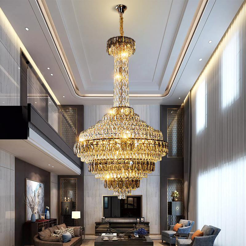 2023 New Crystal Lighting Chandelier Pendant Lights Smoky Gray Clear Crystal Ceiling Lights Modern Chandelier Luxury