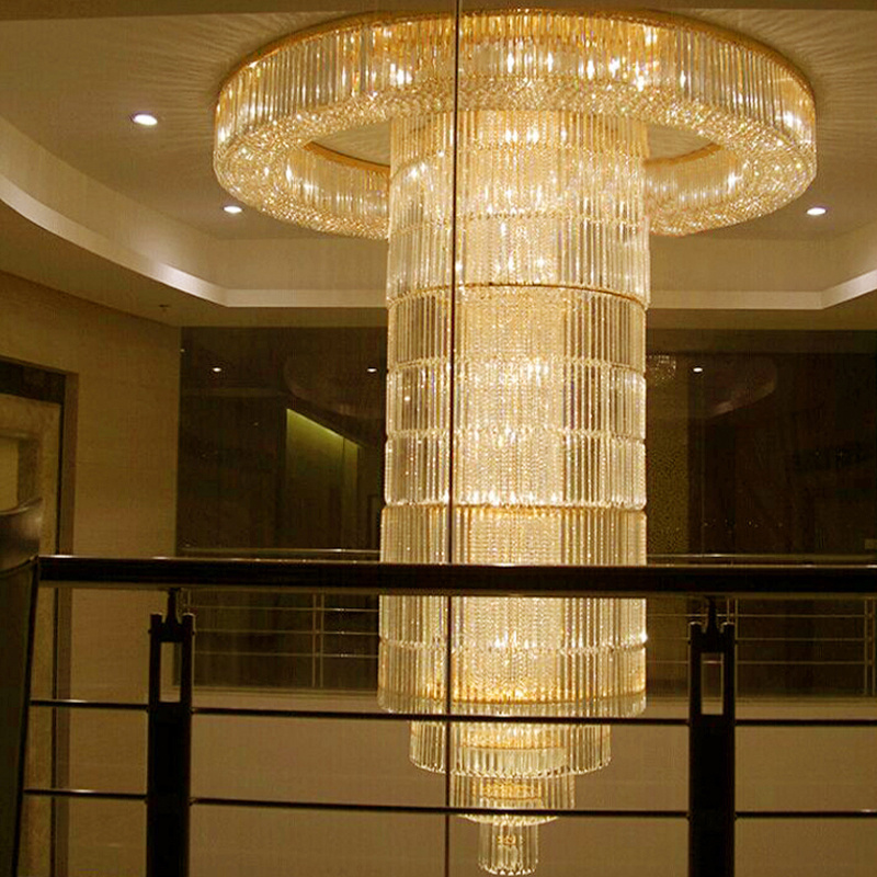 2023 Modern Long Luxury  Crystal Villa Hotel Lobby Wedding Crystal Ceiling Lamp Globe Pendant Chandelier Light