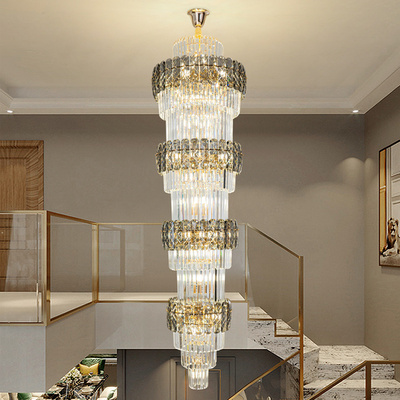 2024 Modern Crystal Chandelier Luxury Gold Round   Hanging Pendant Ceiling Flush Mount Light Fixture