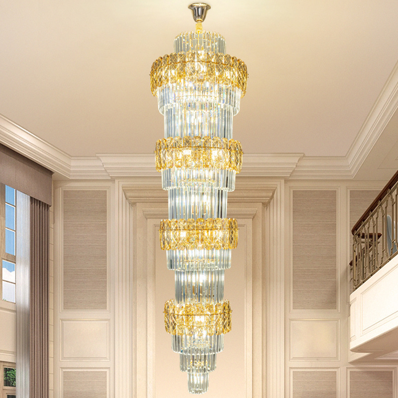 2024 Modern Crystal Chandelier Luxury Gold Round   Hanging Pendant Ceiling Flush Mount Light Fixture