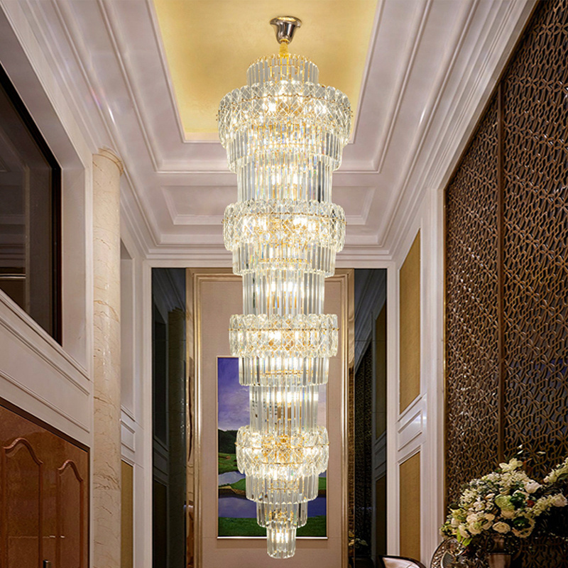 2024 Modern Crystal Chandelier Luxury Gold Round   Hanging Pendant Ceiling Flush Mount Light Fixture