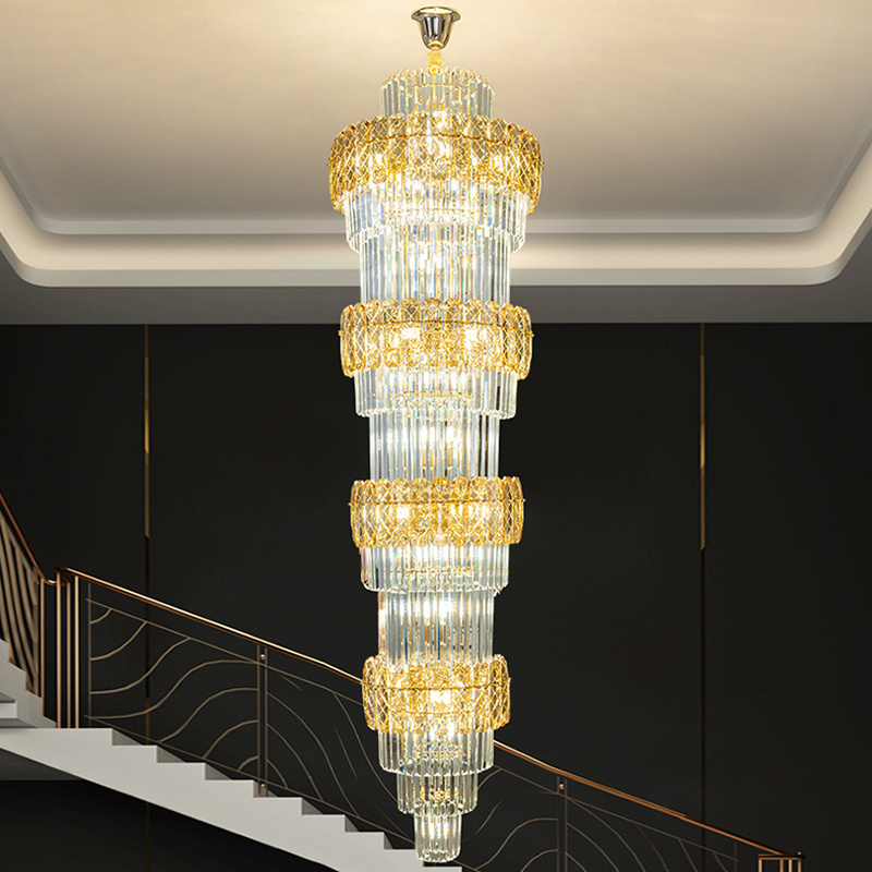 2024 Modern Crystal Chandelier Luxury Gold Round   Hanging Pendant Ceiling Flush Mount Light Fixture