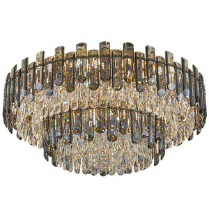 2023 New Design Hot Sale Smoky Clear Crystal Ceiling Lamp for Dining Bedroom Villa Hotel High Quality Ceiling Lighting