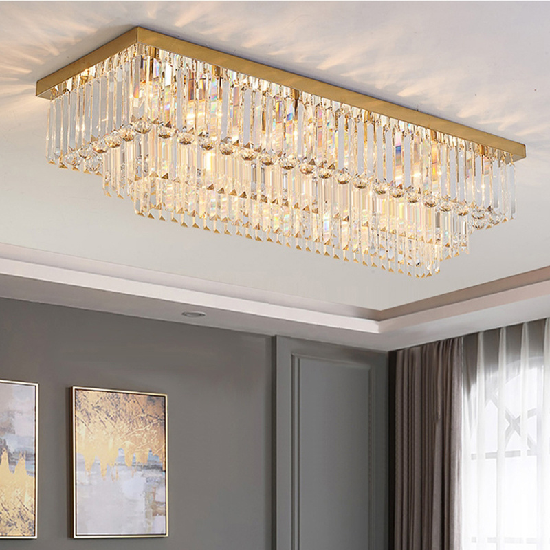 2024 New Luxury Crystal Chandeliers Modern Hanging Lamps Living Room Hotel Decorative Ceiling Lighting Pendant Chandelier Lights