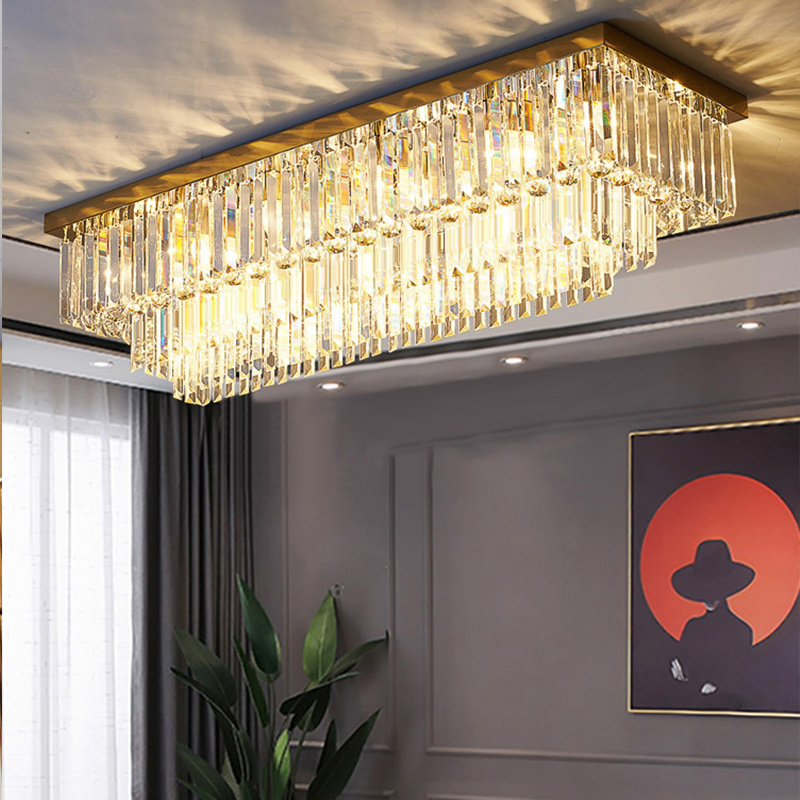 2024 New Luxury Crystal Chandeliers Modern Hanging Lamps Living Room Hotel Decorative Ceiling Lighting Pendant Chandelier Lights