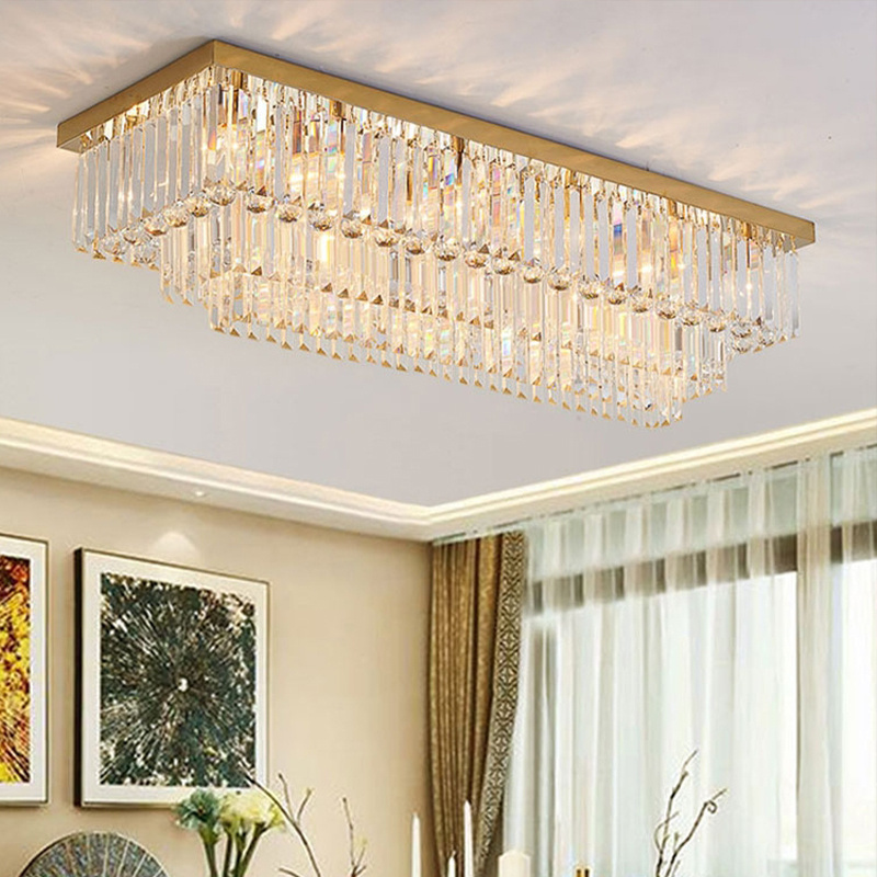 2024 New Luxury Crystal Chandeliers Modern Hanging Lamps Living Room Hotel Decorative Ceiling Lighting Pendant Chandelier Lights