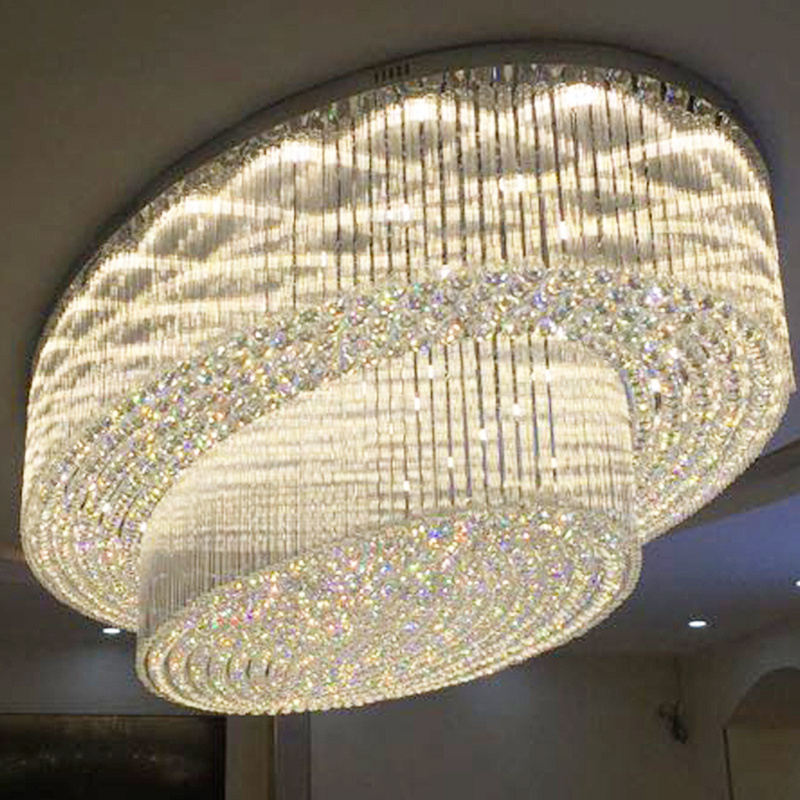 Chrome Crystal Chandelier Big Ceiling light Mounted Chandelier Modern Led Lighting Fixtures Made In China New 2020 Product