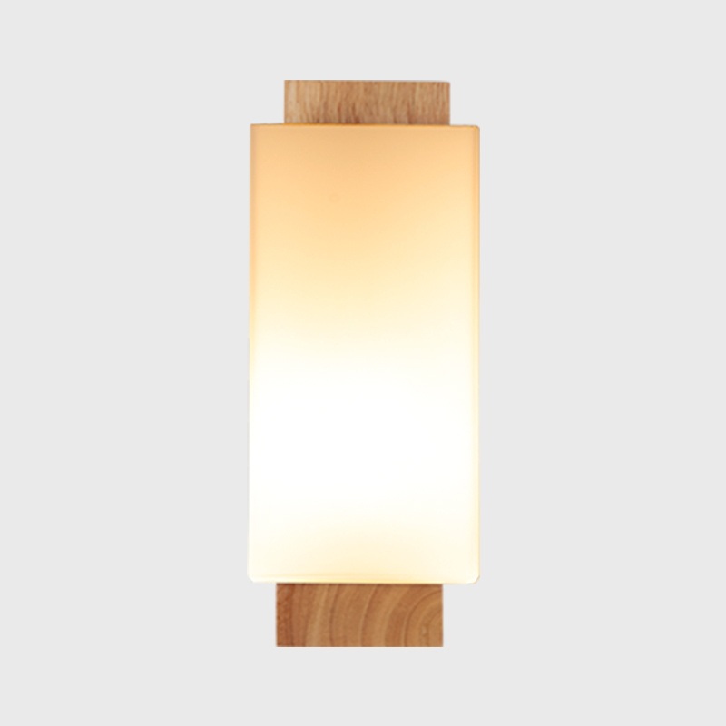 Modern minimalist led wood wall lamp bedroom bedside lamp Japanese creative study living room balcony stair light