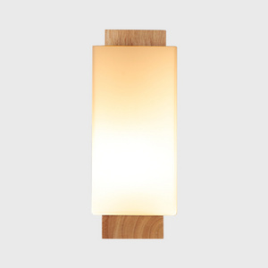 Modern minimalist led wood wall lamp bedroom bedside lamp Japanese creative study living room balcony stair light