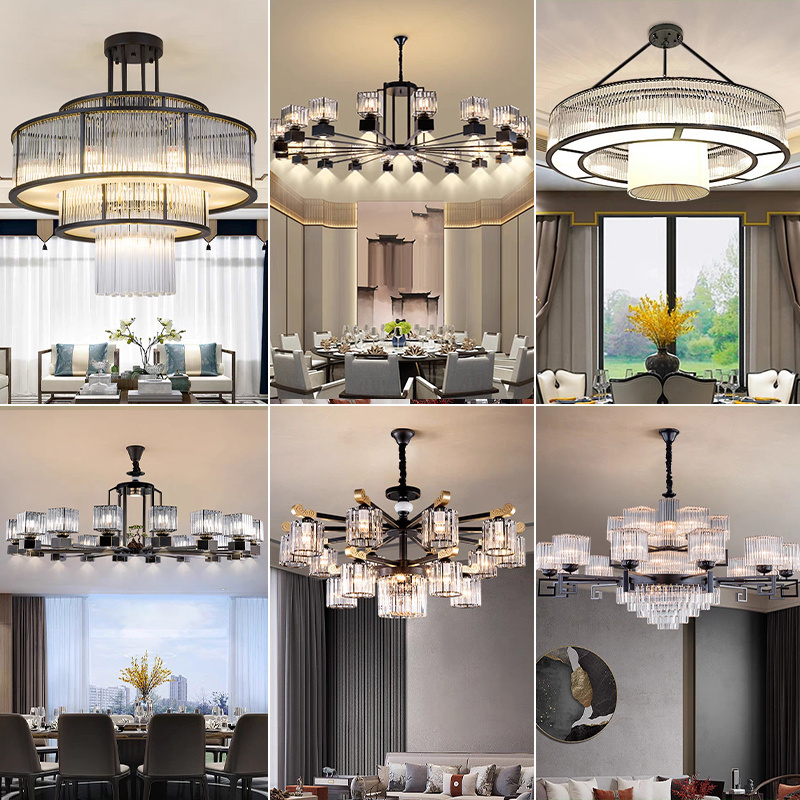 2023  Hot  Sale Modern Black Led Chandelier for Pendant Light for Living Room Dining Room Kitchen Island